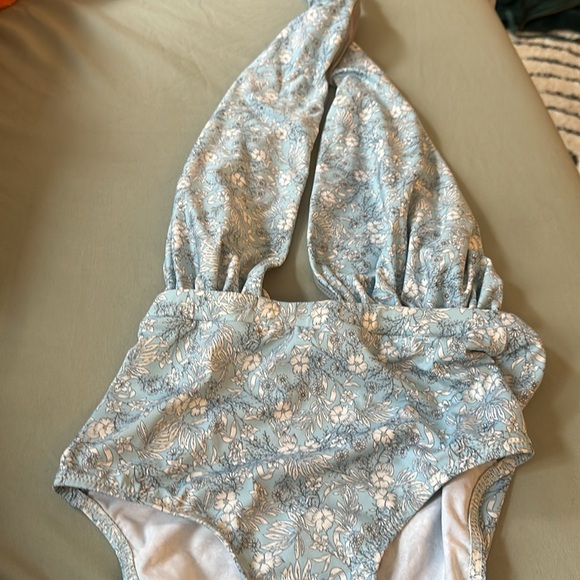 Serenity blue Signature Cabana one piece swimsuit by 6 Shore Road XS - Picture 3 of 4